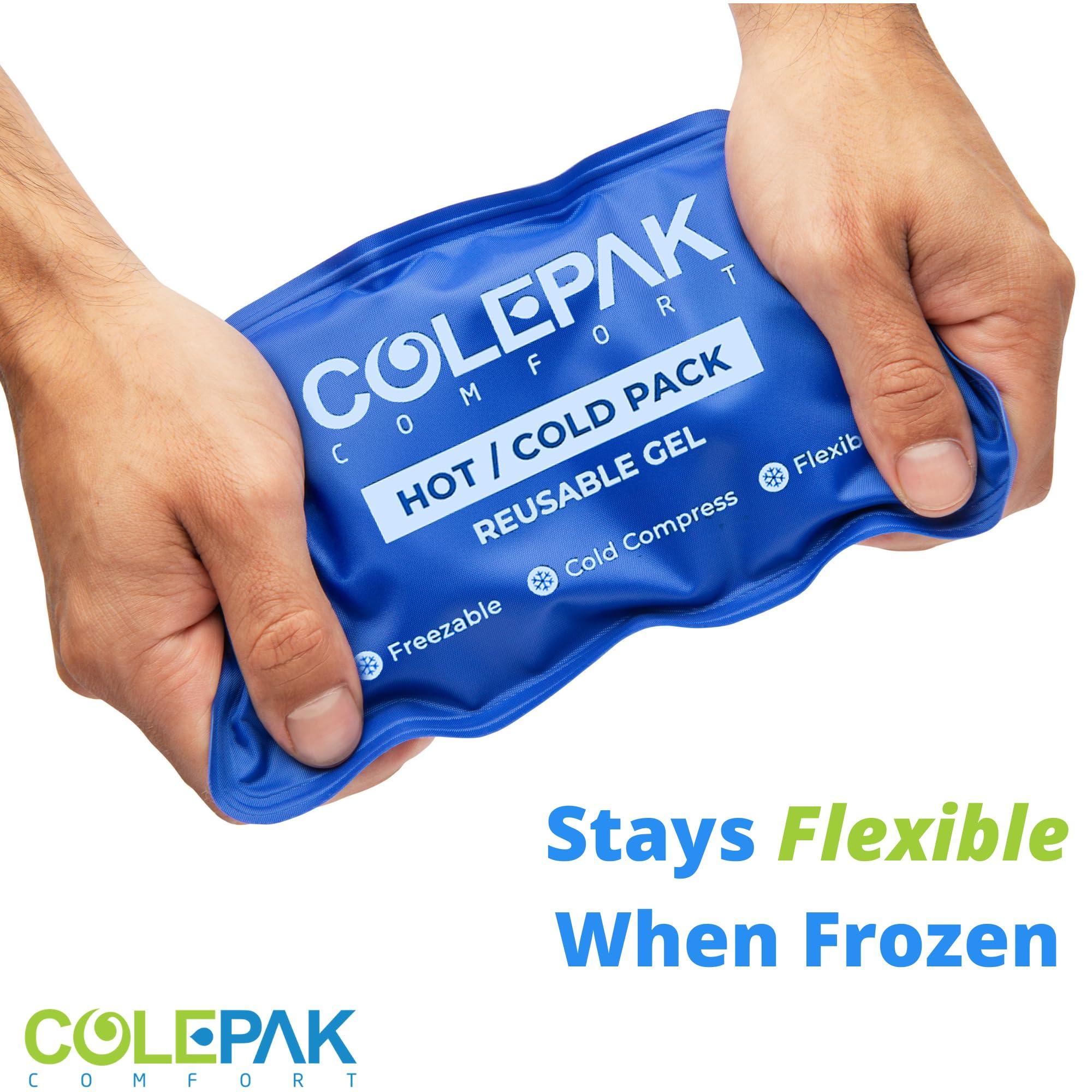 ColePak Comfort ColePak Comfort Ice Packs for Injuries - 2 Reusable Hot Cold Gel Pack & 1 Wrap Pouch - Adjustable Velcro Straps