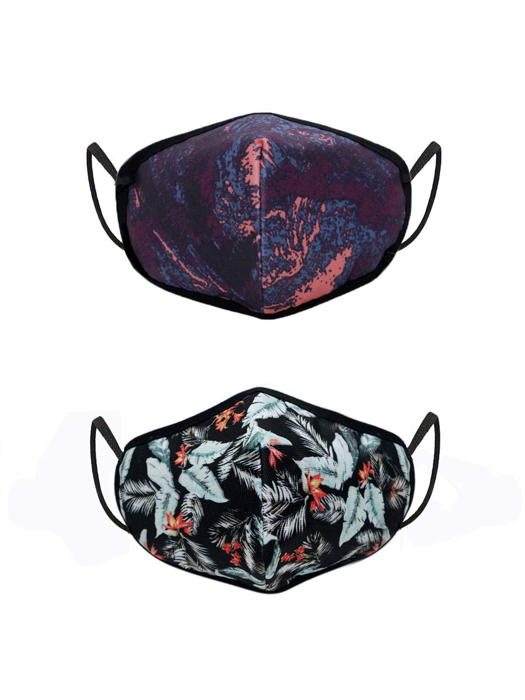 Gear Gear BREATHEASY G95 Women's Reusable & Washable 6 Layer NABL Certified Outdoor Protection Face Mask (Pack of 2) Smudge Art, Floral Vibe