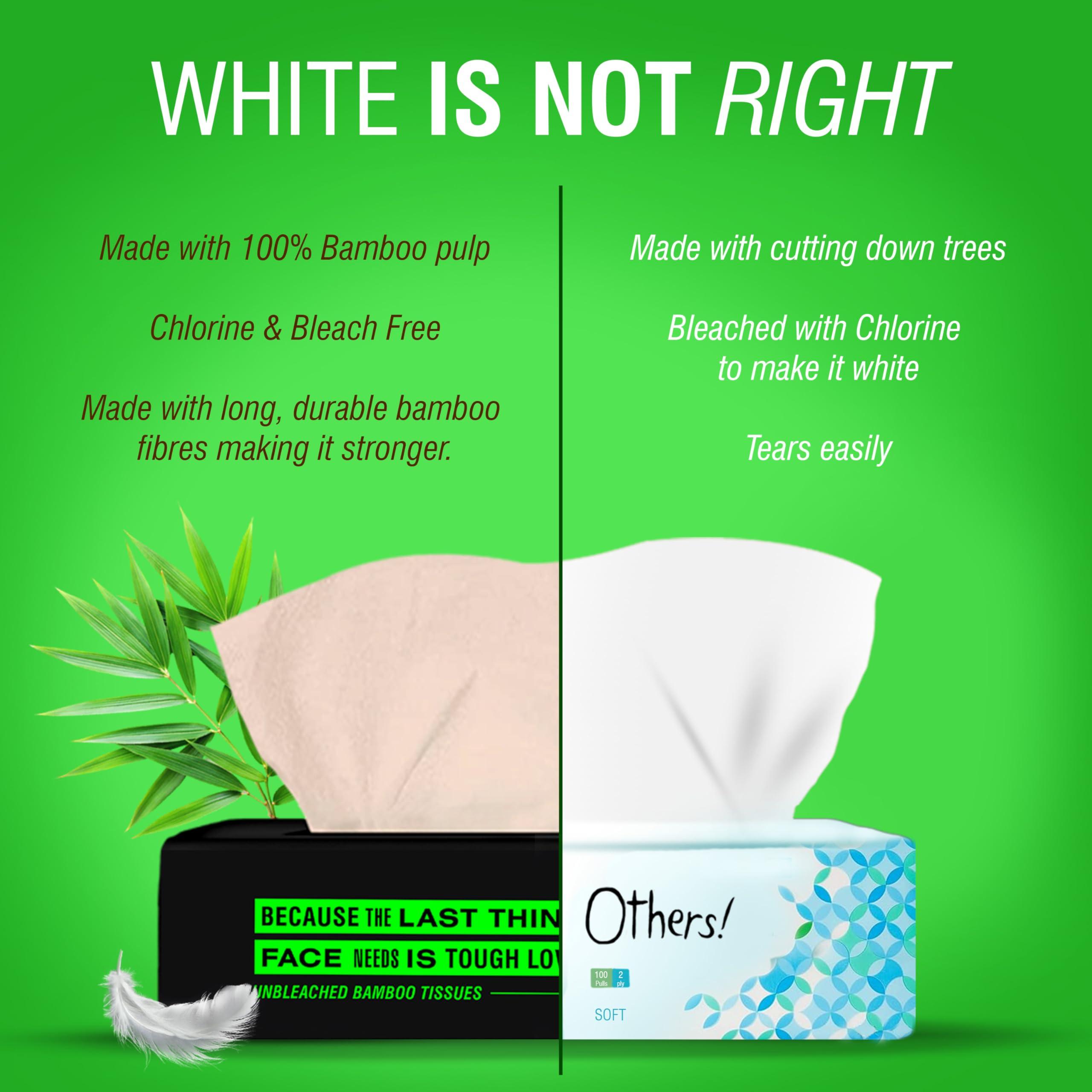 Beco Beco Bamboo Super Soft 2-ply Car Tissue Box| Facial Tissue-100 pulls x 3 Packs (300 Pulls) | 100% Natural & Ecofriendly