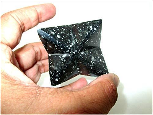 Jet International Jet Snowflake Obsidian Merkaba 2 inch Large Star Healing Spiritual Divine India A++ Crystal Therapy Geometry IMAGE IS JUST A REFERENCE