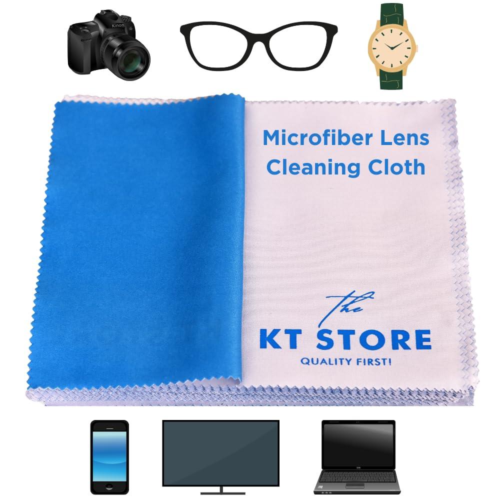 Kumbhar Traders KT Microfiber Lens Cleaning Cloths | Pack of 15 | Size- 7 x 6 Inches | Specs Microfiber Cloth | Microfiber Lens Cleaning Cloth for Laptop Cleaner, Spectacles, Sunglasses, Mobile & More | Blue