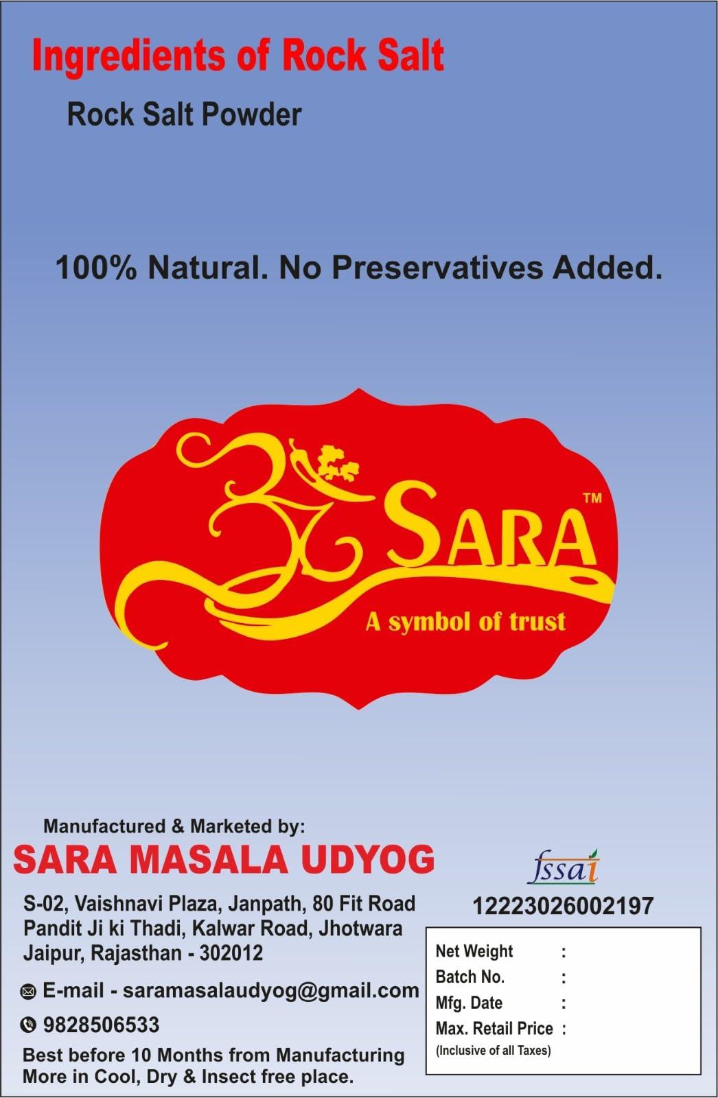 SARA OM SARA Combo Pack of 8 (400gm) |Black salt Powder (50gx2) +Rock salt Powder (50gx2) + Meetha soda Powder (50g) + Chaat Masala (50g) + Kitchen King Masala(50gx1) + Amchur (50gx1), Healthy Spices