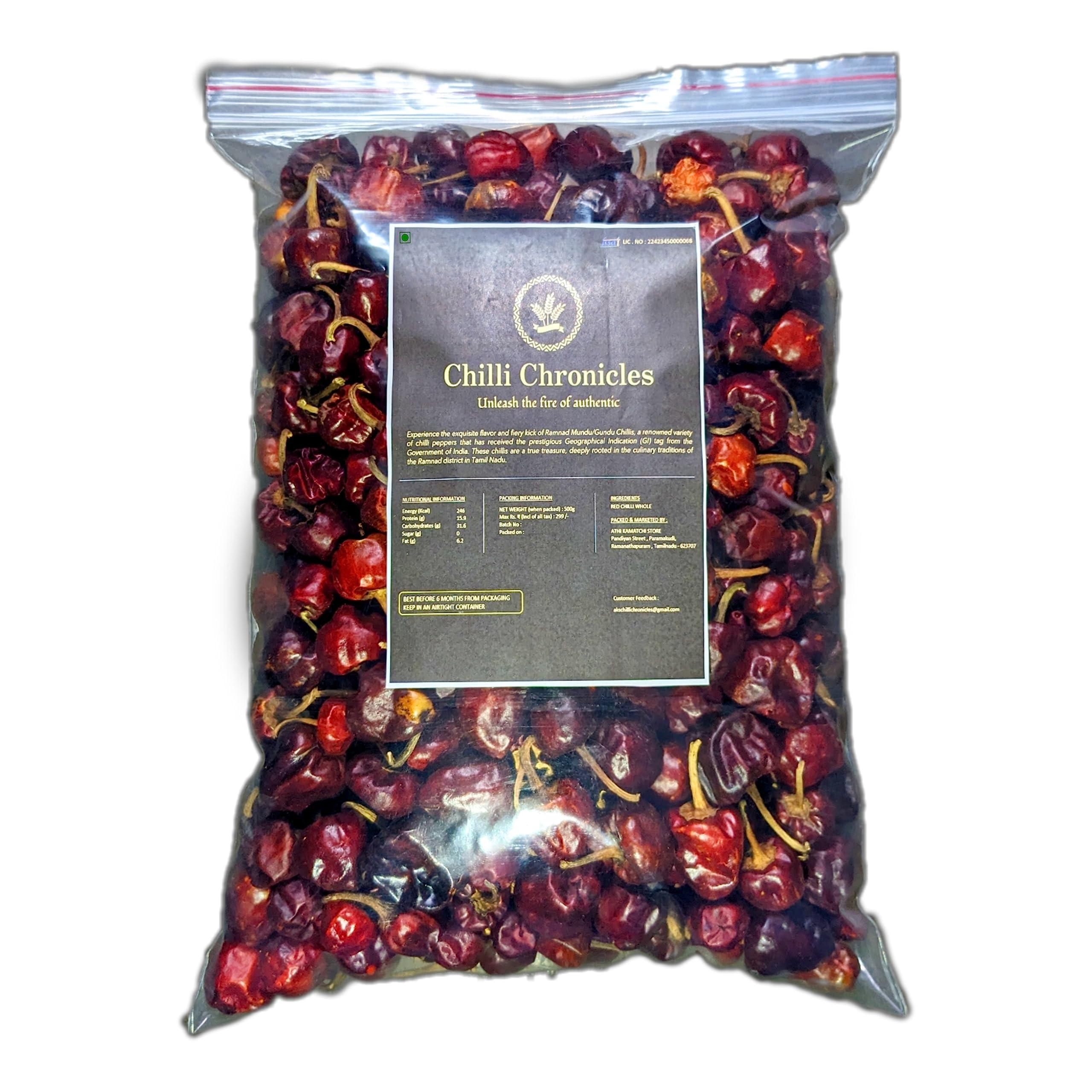 Generic Chilli Chronicles - Ramnad Gundu Chilli - GOL Mirchi - Mundu Chilli - 500g