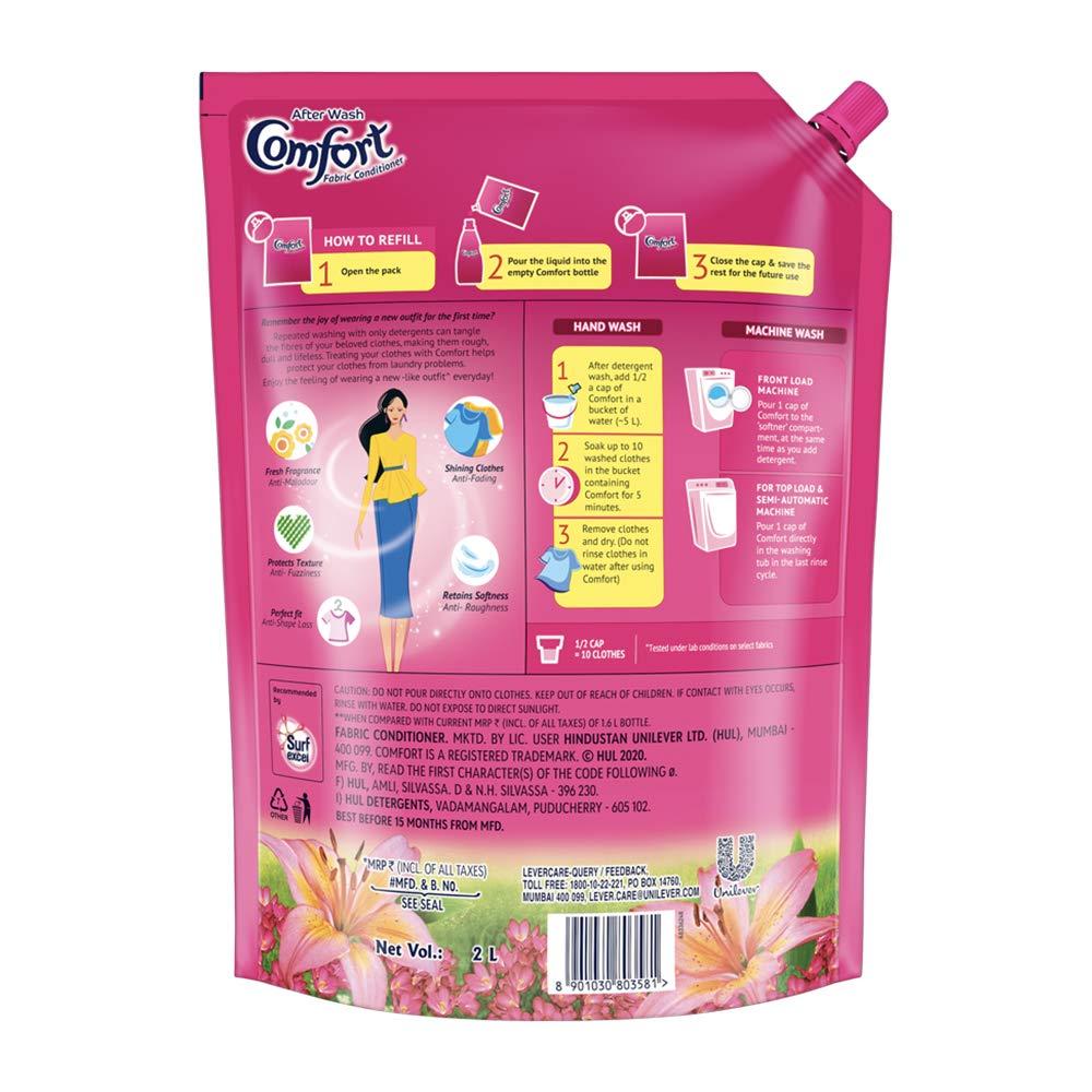 Comfort Comfort After Wash Morning Fresh Fabric Conditioner Pouch - 2 L & After Wash Fabric Conditioner Pouch - 2 l Combo