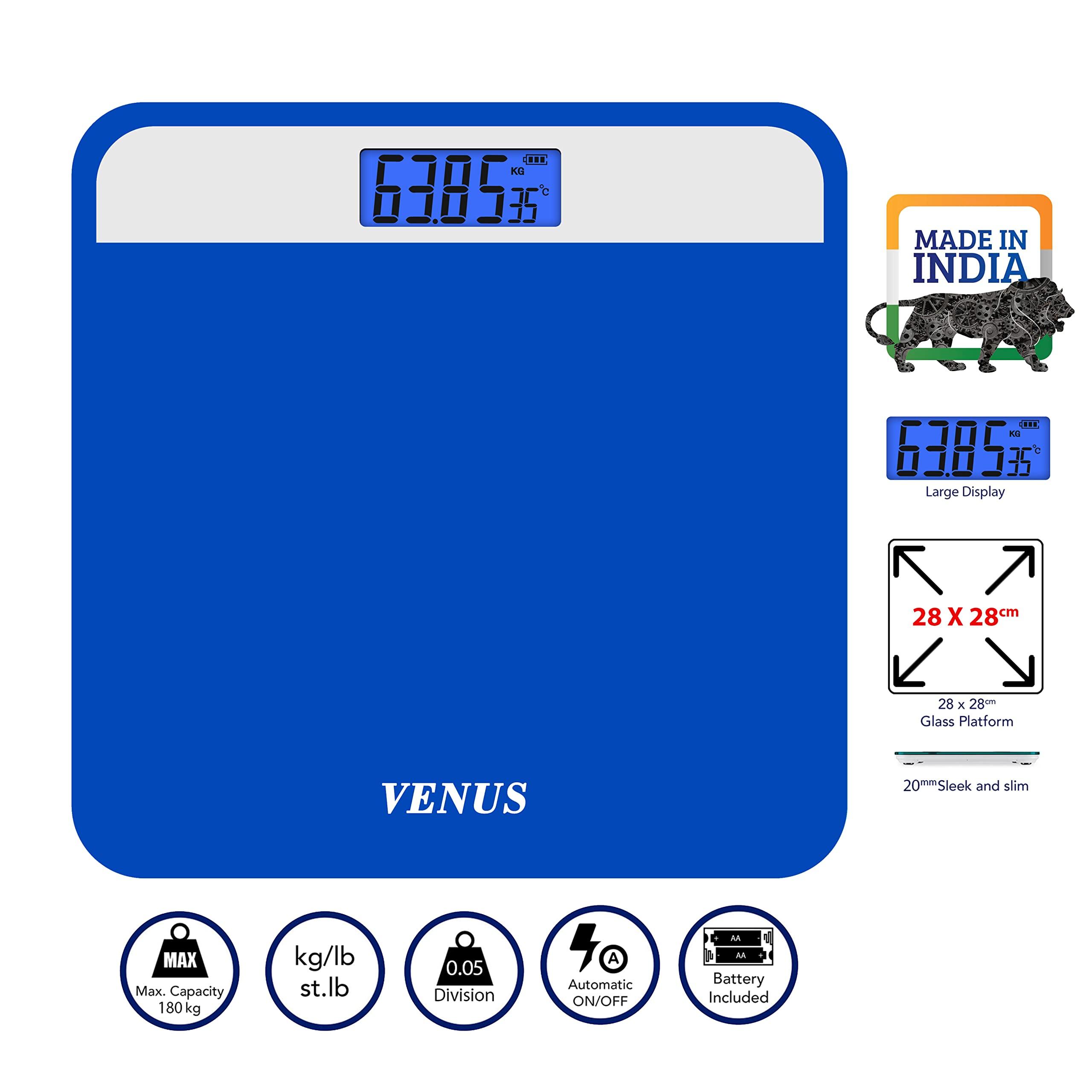 Venus Venus (India) Electronic Digital Personal Bathroom Weight Machine for Body Weight upto 180 kg Weighing Scale with 24 Months Warranty