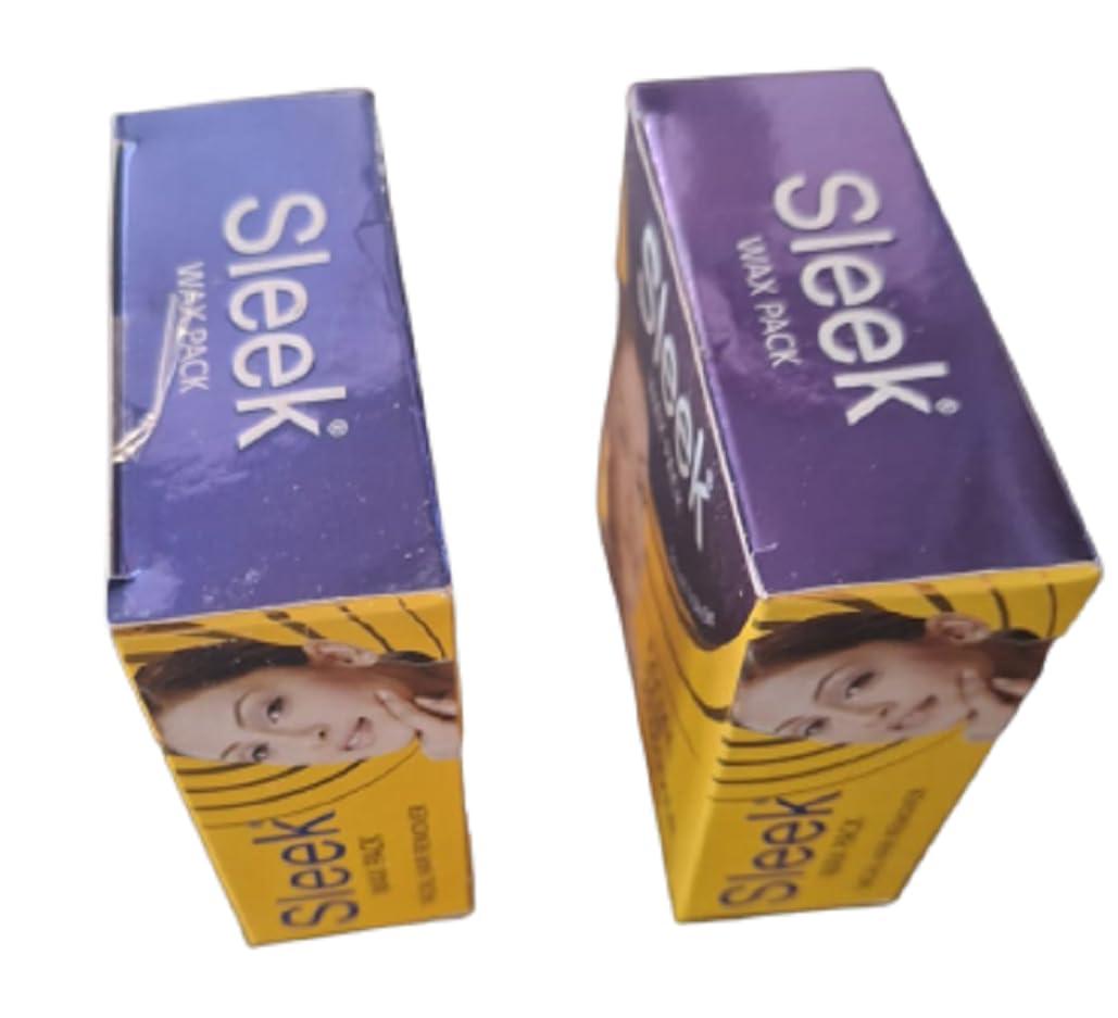 Sleek Sleek Facial Hair Remover Katori Wax I 5 Minute Painless Wax I Instant Hair Remover I All Skin Types I for Face,Hands,Legs,Underarms, Bikini Area| 80gm each (Pack of 2 pcs)