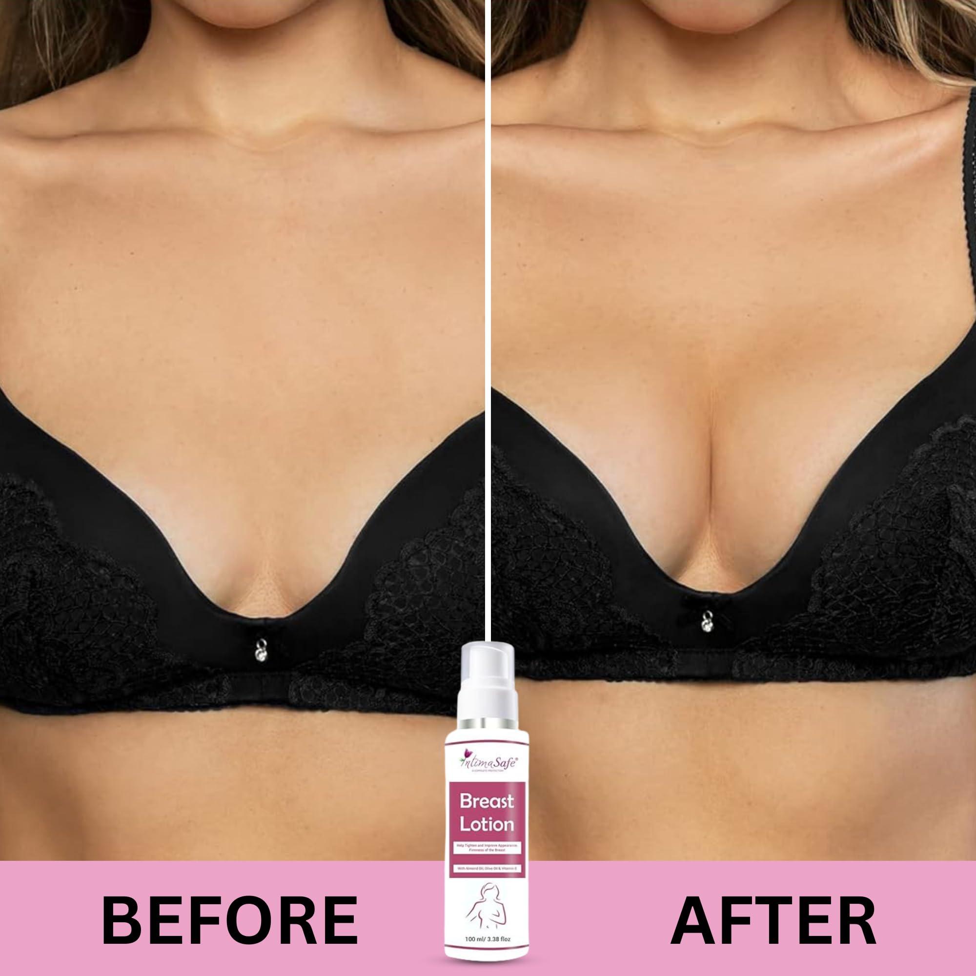 IntimaSafe Intima Safe Breast Growth Lotion for Enhancing Breast Size, With Vitamin Almond Oil, Olive Oil & Vitamin E | Body Massage Cream 100 ml