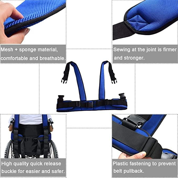 Dhadh Dhadh Wheelchair Seat Belt Torso Support Vest for Patient, Elderly & Disabled, Adjustable Full Body Harness Prevent Tilting or Falling & Keep User Upright, Chest Waist Band with Easy Release Buckles