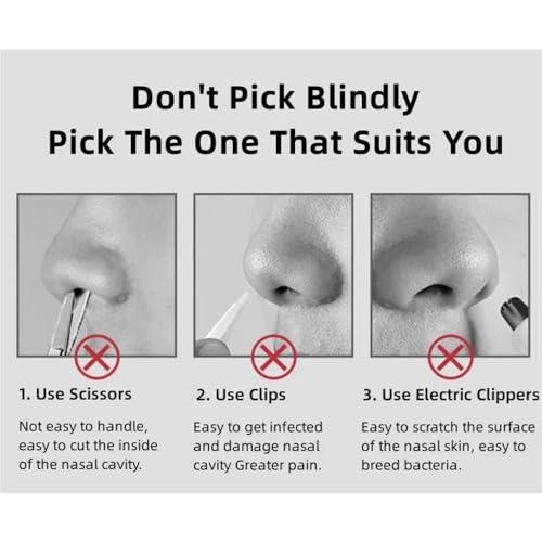 ZOTIMO ZOTIMO 2 Pcs Universal Best Manual Nasal Hair Remover - Small Nose and Ear Hair Trimmer for Men and Women - Painless Cutter, Clipper, Trimmers, Knife - Not a Machine