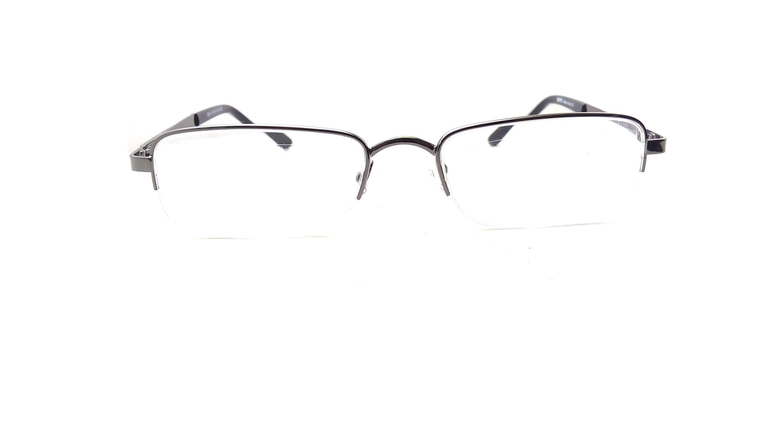 N Specs N Specs near reading glasses for men & women unisex squre type metal half frame with unbreakable fiber glasses (GREY, 2.75)