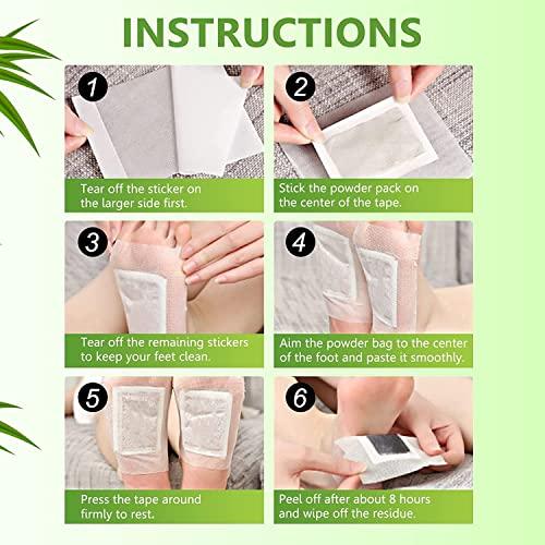 2heet HEET Foot Pads, Natural Bamboo Vinegar Ginger Powder Foot Pads, Easy to Use and Feel Better, Ginder Foot Pads for Relaxation, Relieve Stress, Improve Sleep, Pain Relief(50 patches)