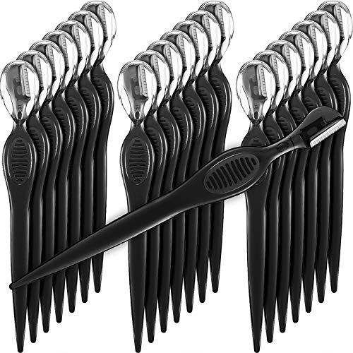 Mudder 21 Pieces Eyebrow Razors Shaver Facial Razor Multipurpose Face Trimmers with Precision Cover for Women Makeup Face Care Tools (Black)