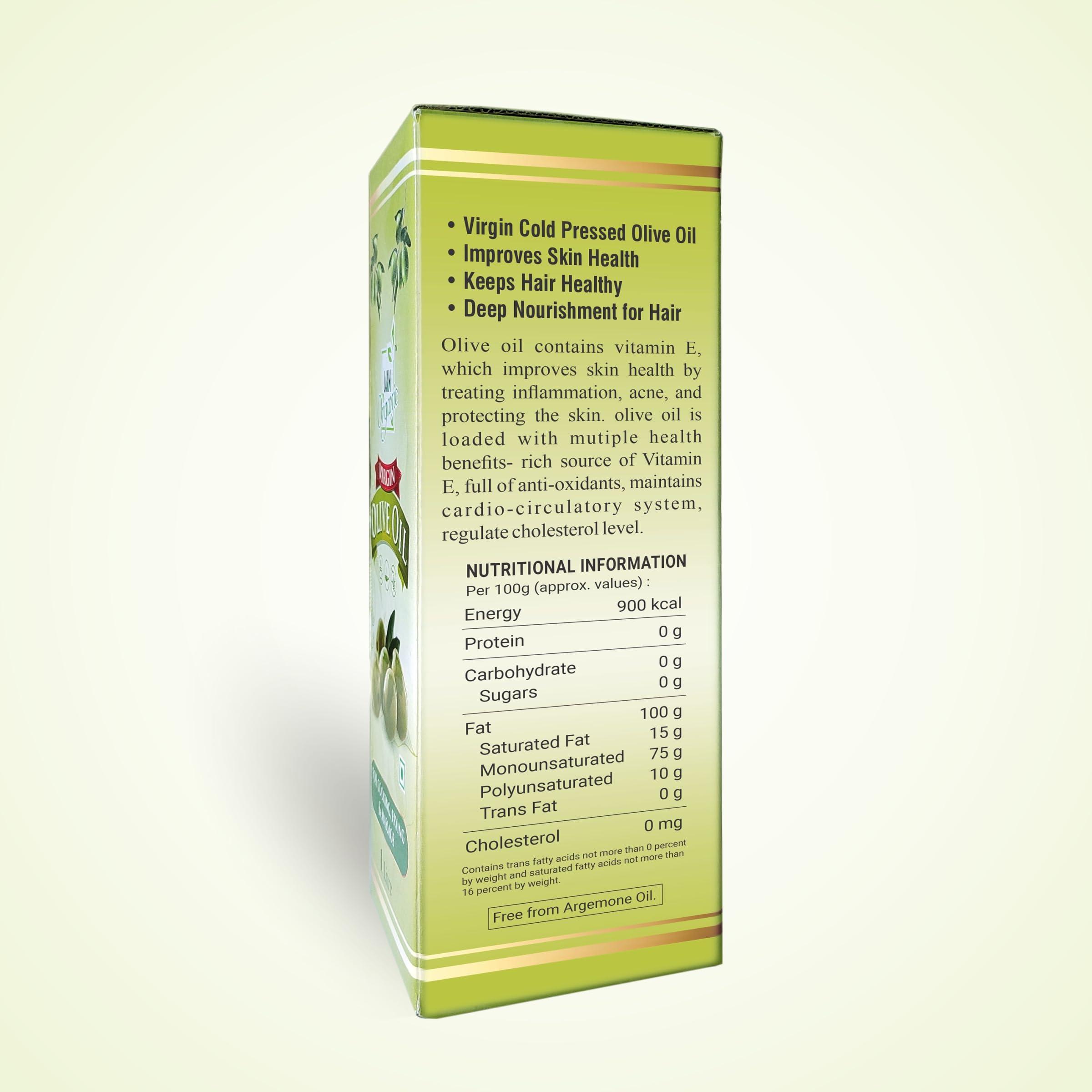 LAXMI ORGANIC OLIVE OIL Jaitun ka tel tail original light edible for extra baby body massage hair virgin cooking oils (1000)