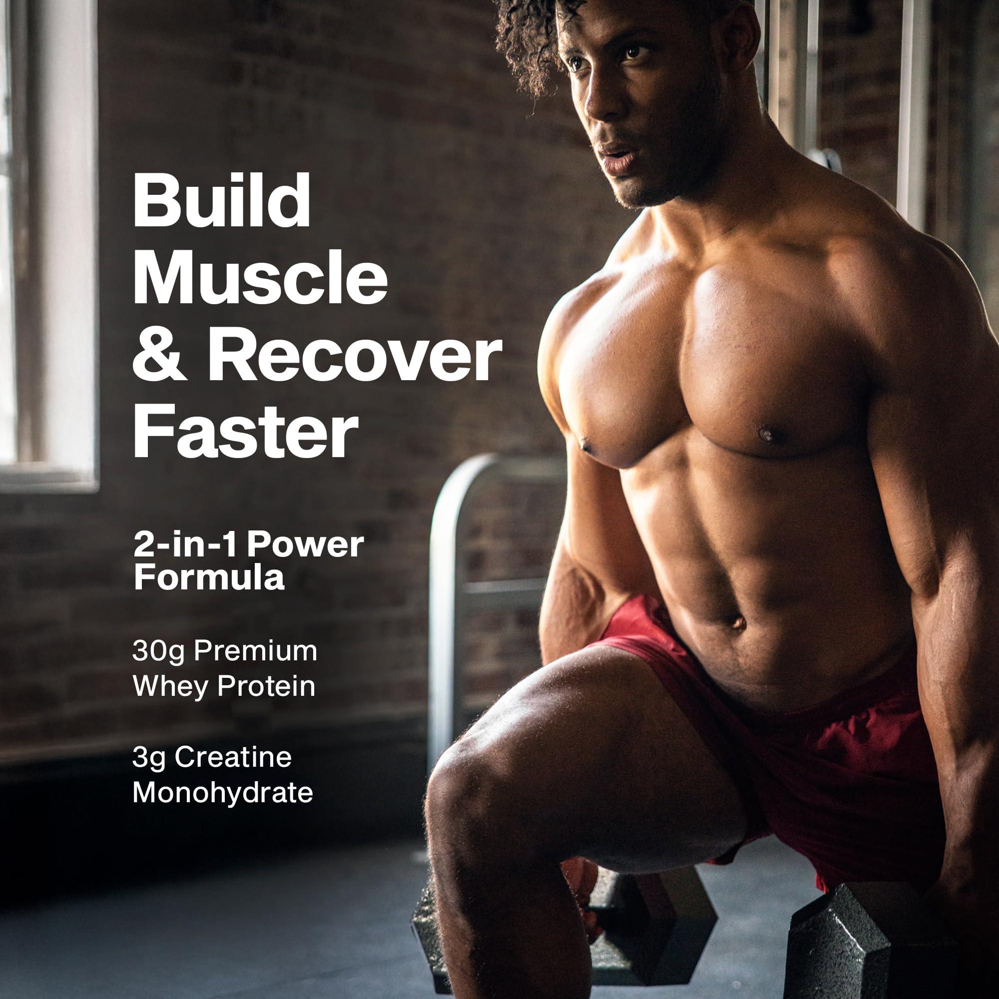 MuscleTech MuscleTech Nitro-Tech Whey Protein, 907g (2lbs), Milk Chocolate, 30g Protein, 3g creatine monohydrate, 6.7g BCAA, ultimate muscle building formula, increase strength & performance