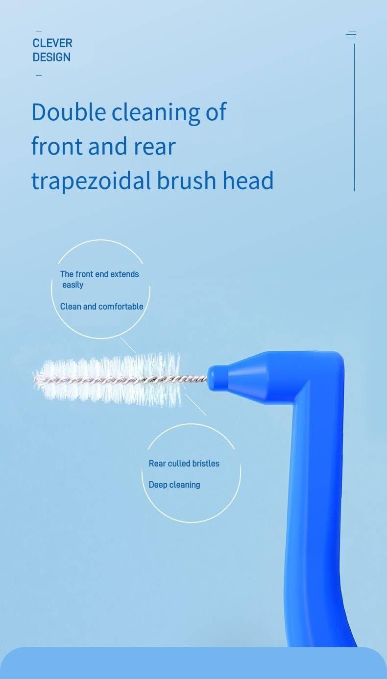 Inralimot Inralimot L-Shaped Interdental Brushes Braces Toothbrush Short Handle,5 Different Sizes Dental Floss Brush Angled Interdental Toothpick