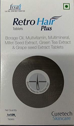 Unknown Retro Hair Plus Tablets 10x(Pack Of 3) - Borage Oil, Mulitivitamin, Multimineral, Millet Seed Extract, Green Tea & Grape Seed Extract