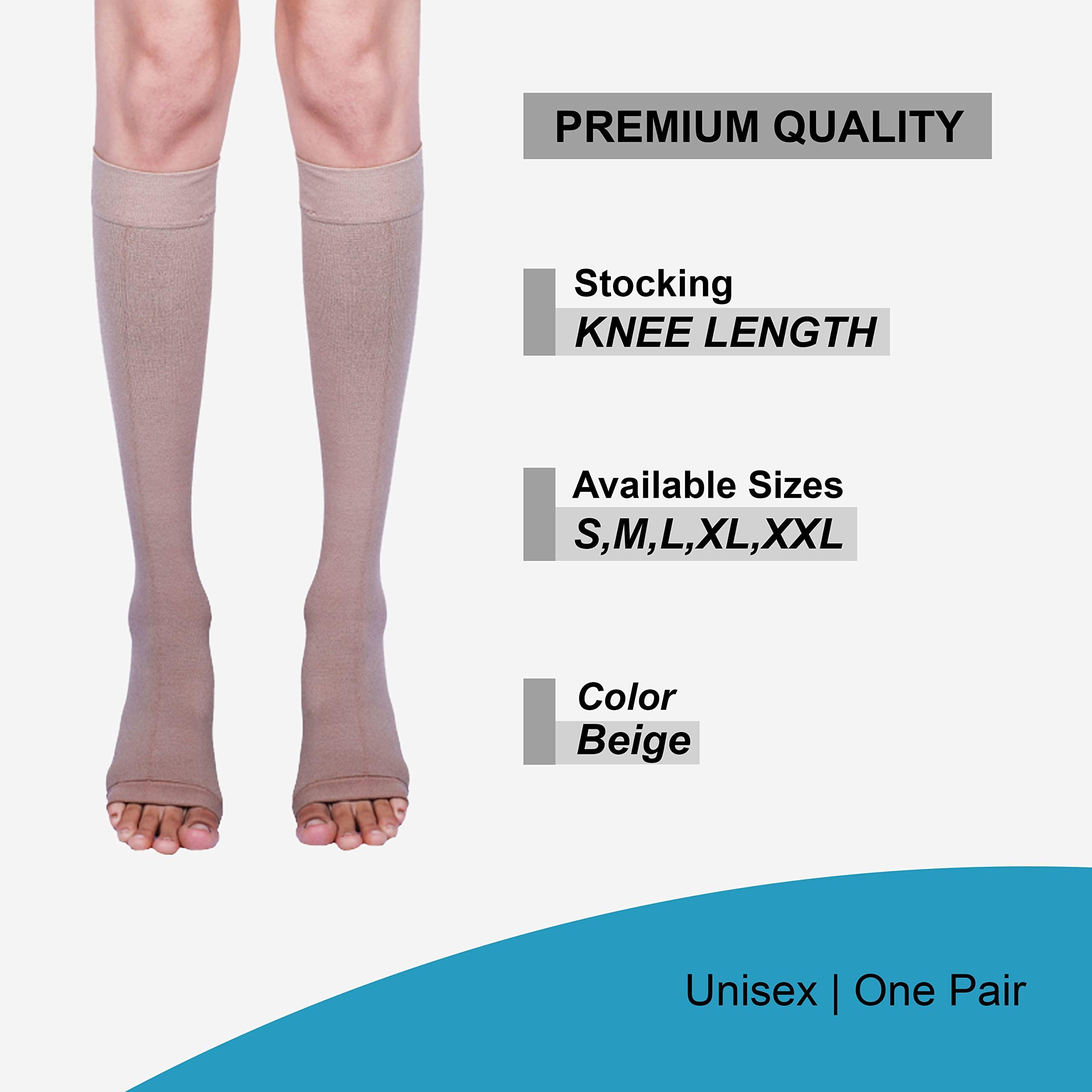 Venoprotek Venoprotek Varicose Veins Compression Stockings Class 2 (23-32 mm Hg) Below Knee, Beige, XX-Large