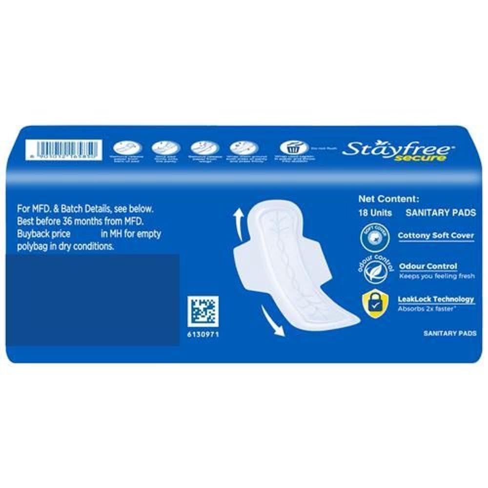 Stayfree STAYFREE best Secure Cottony Soft Regular Sanitary Pad Sanitary Pad (Pack of 4)