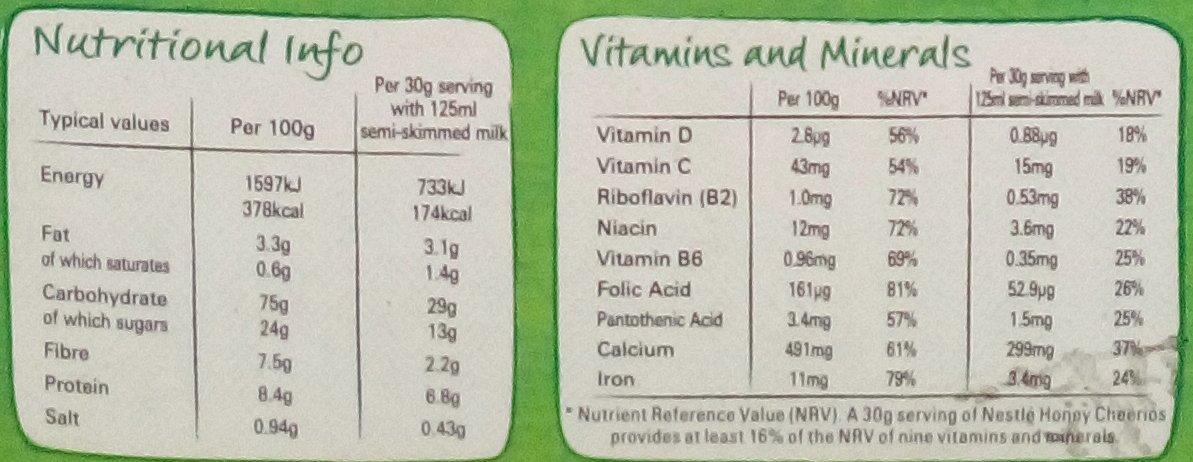 Nestle Nestle Honey Cheerios - Whole Grains, 375g Carton