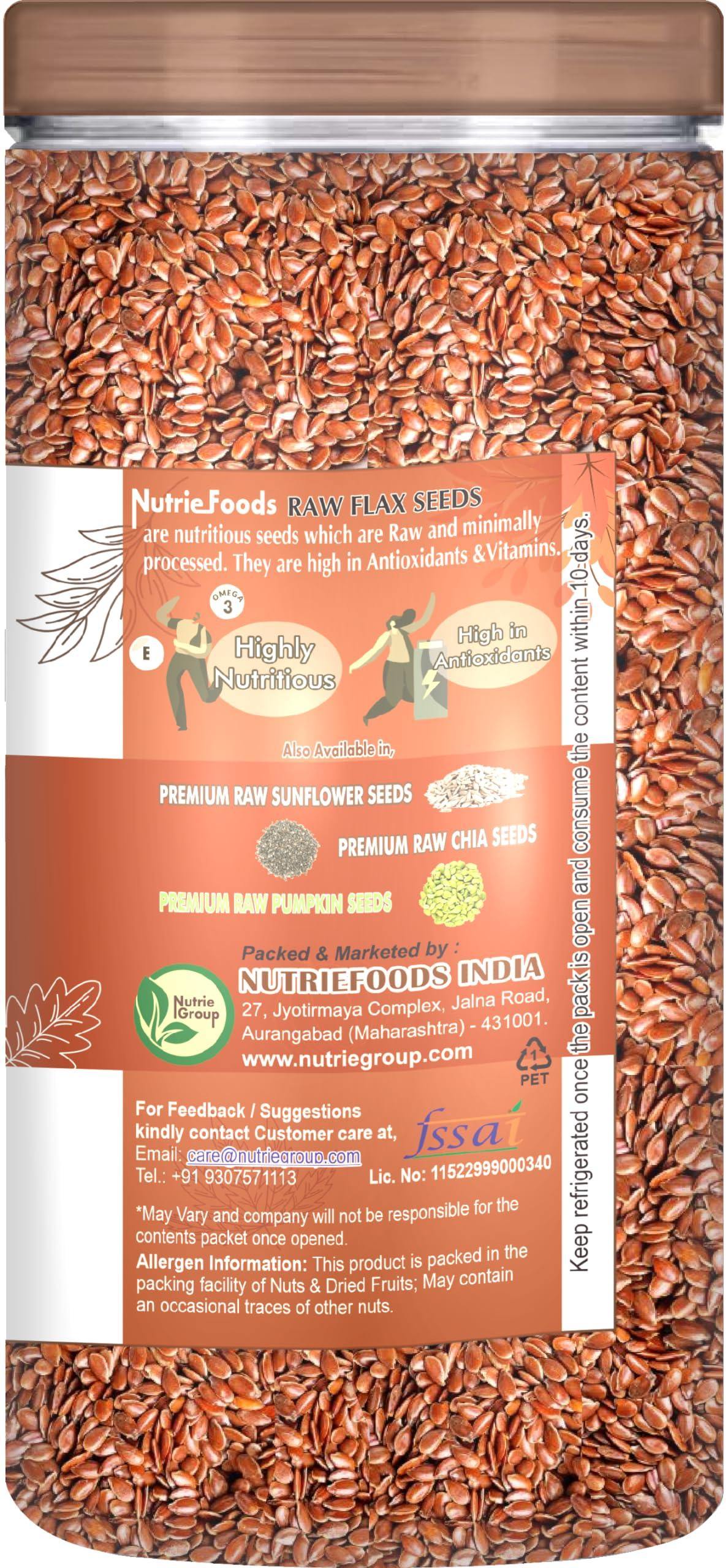 \"NUTRIEFOODS\" Enriching Your Taste \"NUTRIEFOODS\" Enriching Your Taste Raw Pumpkin and Flax Seeds Combo (Pack Of 2)| Power Packed with Nutrition | 100% Raw & Minimal Processed Natural Product (400g)
