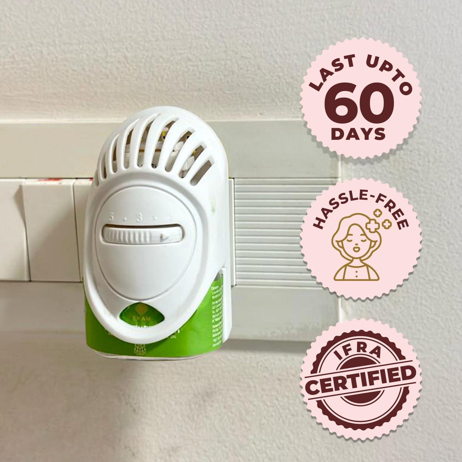 EKAM EKAM Mood Energizer Aroma Air Freshener Plug-in Kit | Ideal For Home, Office, Gym, Shop & Bathroom | Eco Friendly | (Package Contains - 1 Warmer + 1 Refill) For Positivity