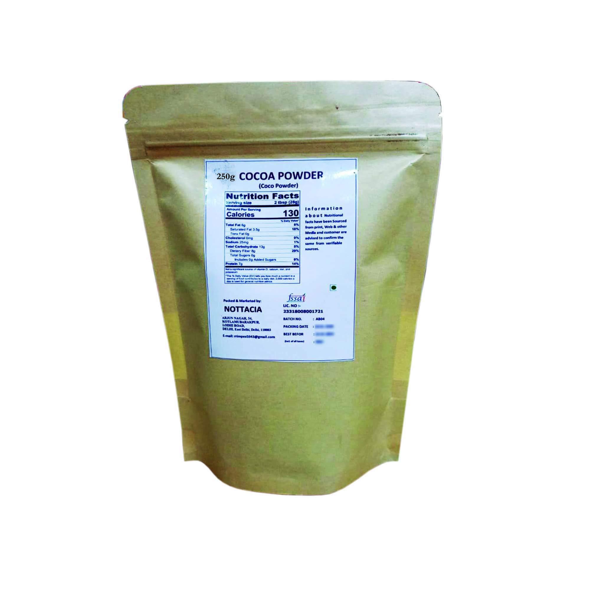 NOTTACIA Nottacia Light Rich Coca Powder & Unsweetened,Vegan for making cake & Bakery Products 250gm