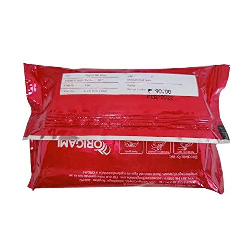 Origami Origami Luxuria Wet Wipes/Wet Tissue/Wet Facial Tissue - 15 x 20 cm - 20 Pulls Per Pack - Pack of 4-80 Wipes - Tuberose