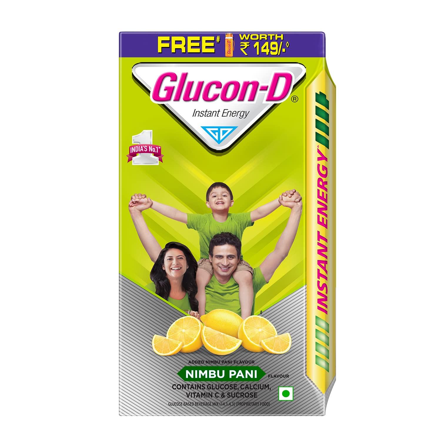 Glucon-D Glucon-D Instant Energy Health Drink Tangy Orange - 1kg Refill with free bottle & Glucon D Instant Energy Health Drink Nimbu Pani - 1kg Refill with Free Bottle