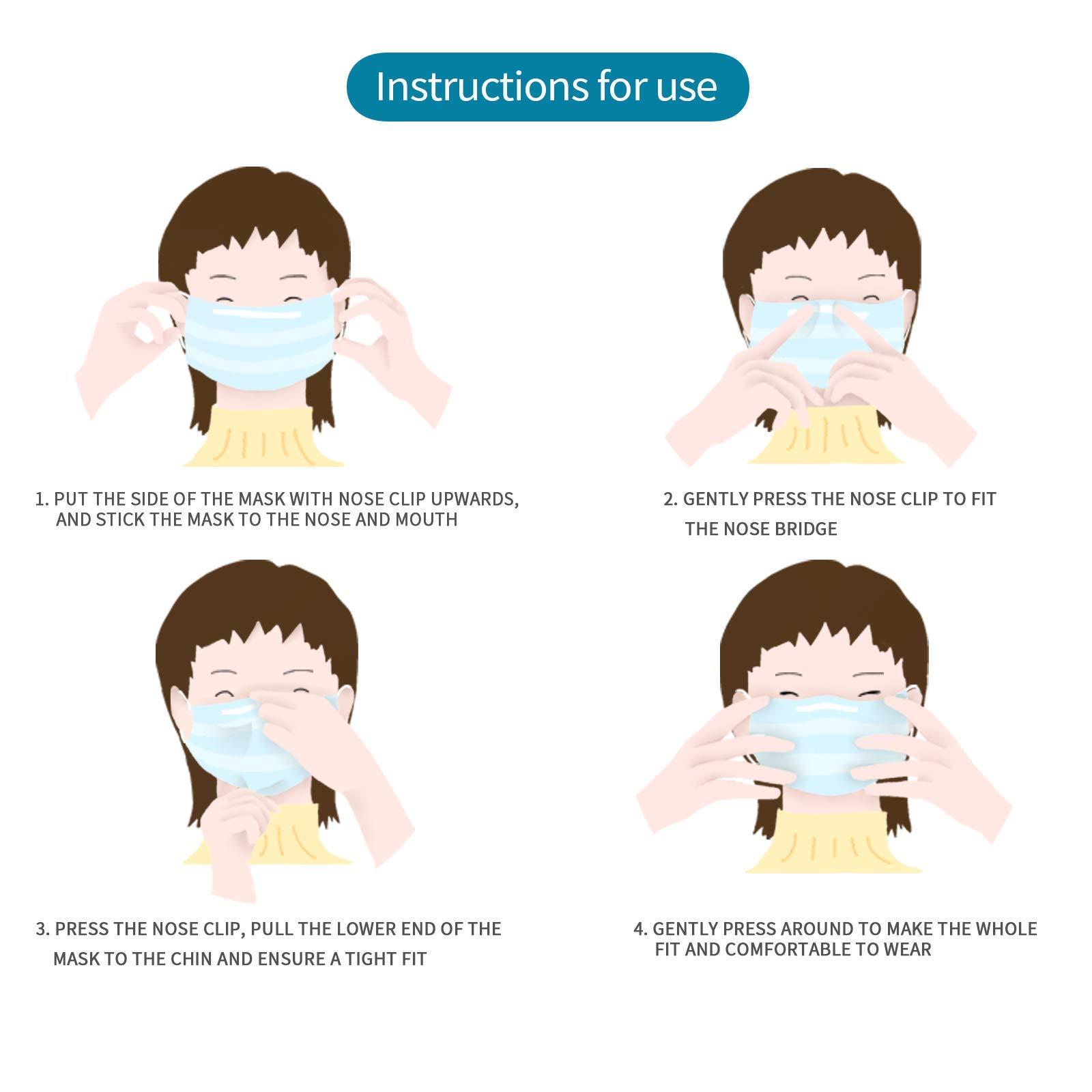 ApePal Face Mask,Dustproof Disposable 3-ply Face Mask,Breathable 3 Layer Protection,Sanitary Masks,Safety Mask,Anti-water,Purple(50 pcs)