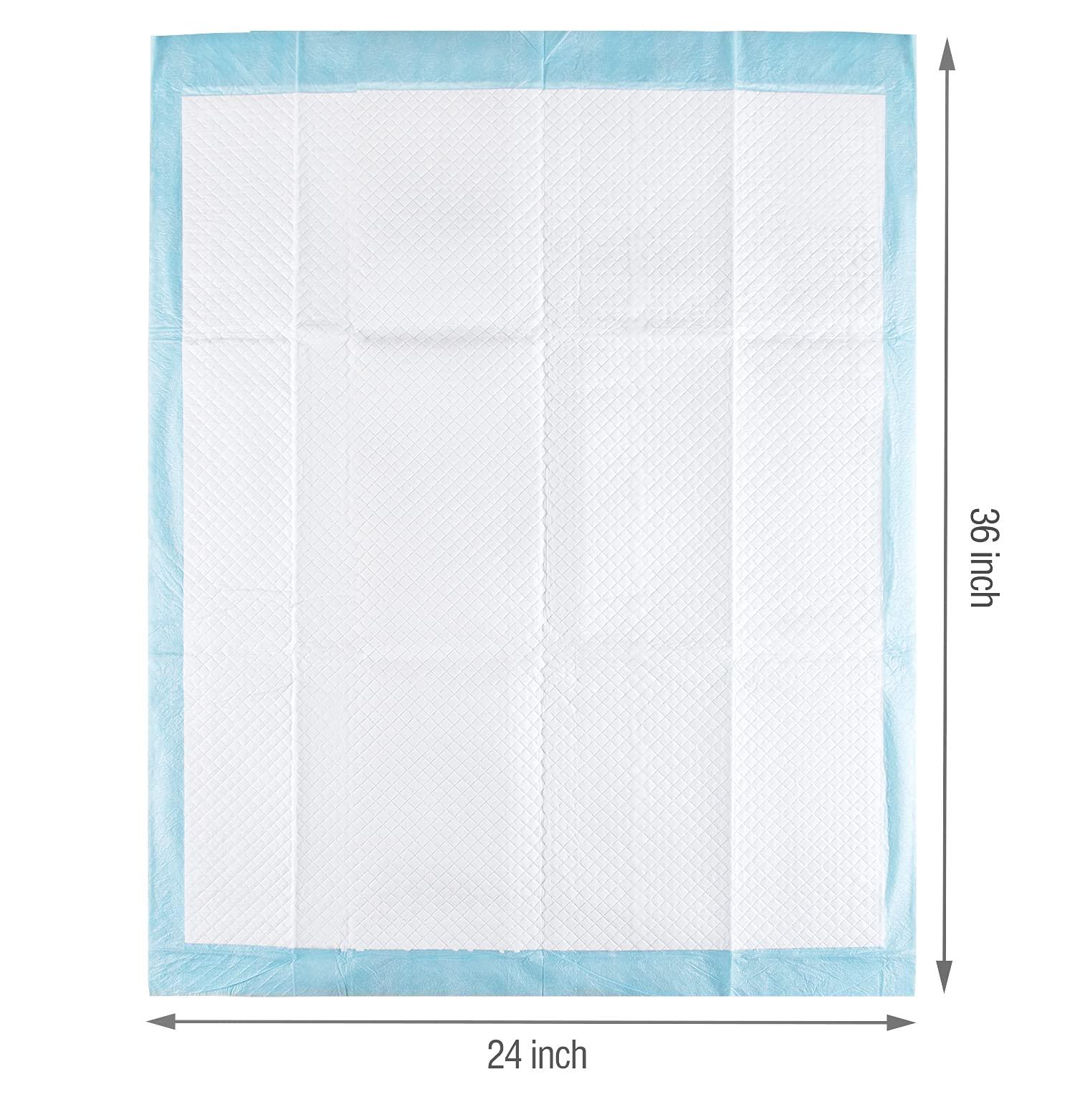 Alsunny Disposable Bed Pads 24"x 36" Non-Slip, Overnight Absorbency,Ultra Absorbent Disposable Underpad Incontinence Bed Pads Disposable for Incontinence, Furniture Protection or Pet Pads Large Size (38/Pack)