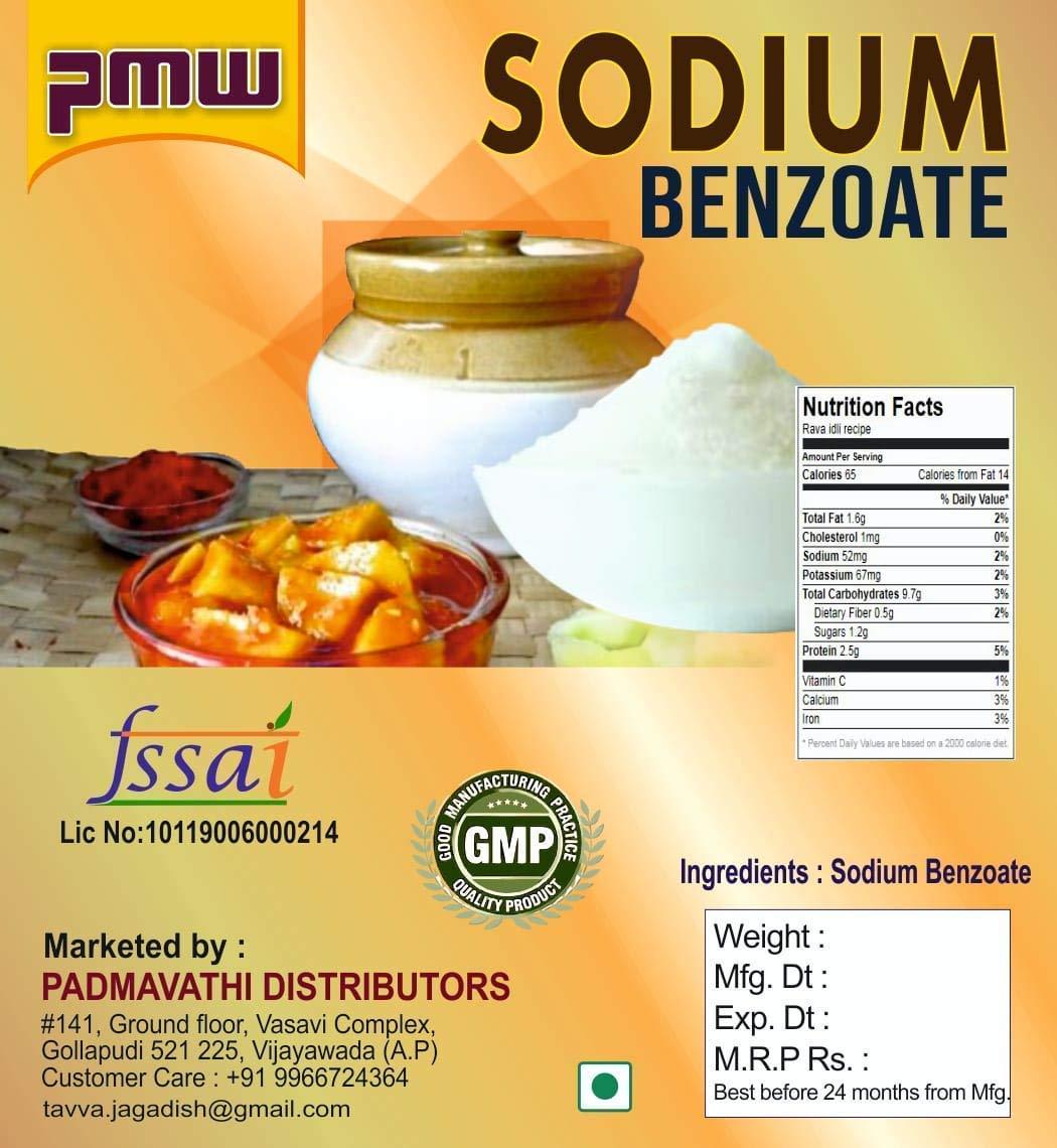 Pmw Pmw - Grade A Quality Sodium Benzoate - Jar Pack - Food Grade - Alkaline Salt or Papad Khar - Food Preservative - 1 Kilo