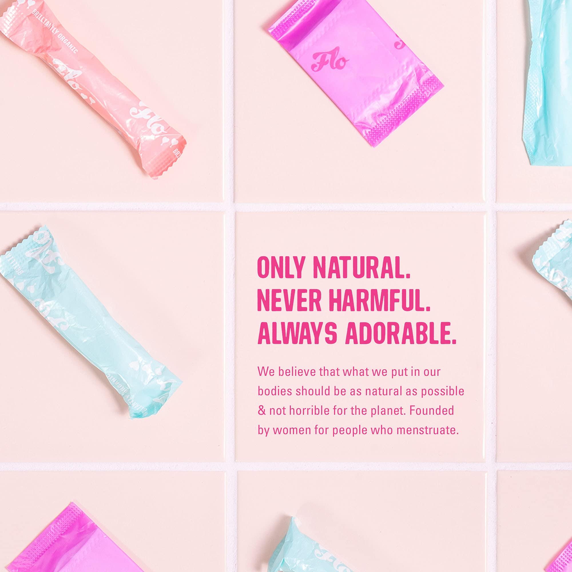 FLO FLO - Organic Bamboo Daily Panty Liners, Plant-Based Cotton, Biodegradable & Plastic Free, Leak-Busting Protection, Individually Wrapped, 24 Count