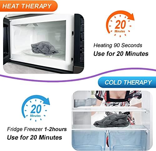 Prakal Prakal Microwave Heating Pad for Neck and Shoulders, Weighted Neck and Shoulder Wrap for Pain Relief and Spasm, Heated Neck Wrap with Herbal Aromatherapy, Moist Heat Neck Warmer Hot & Cold Compress