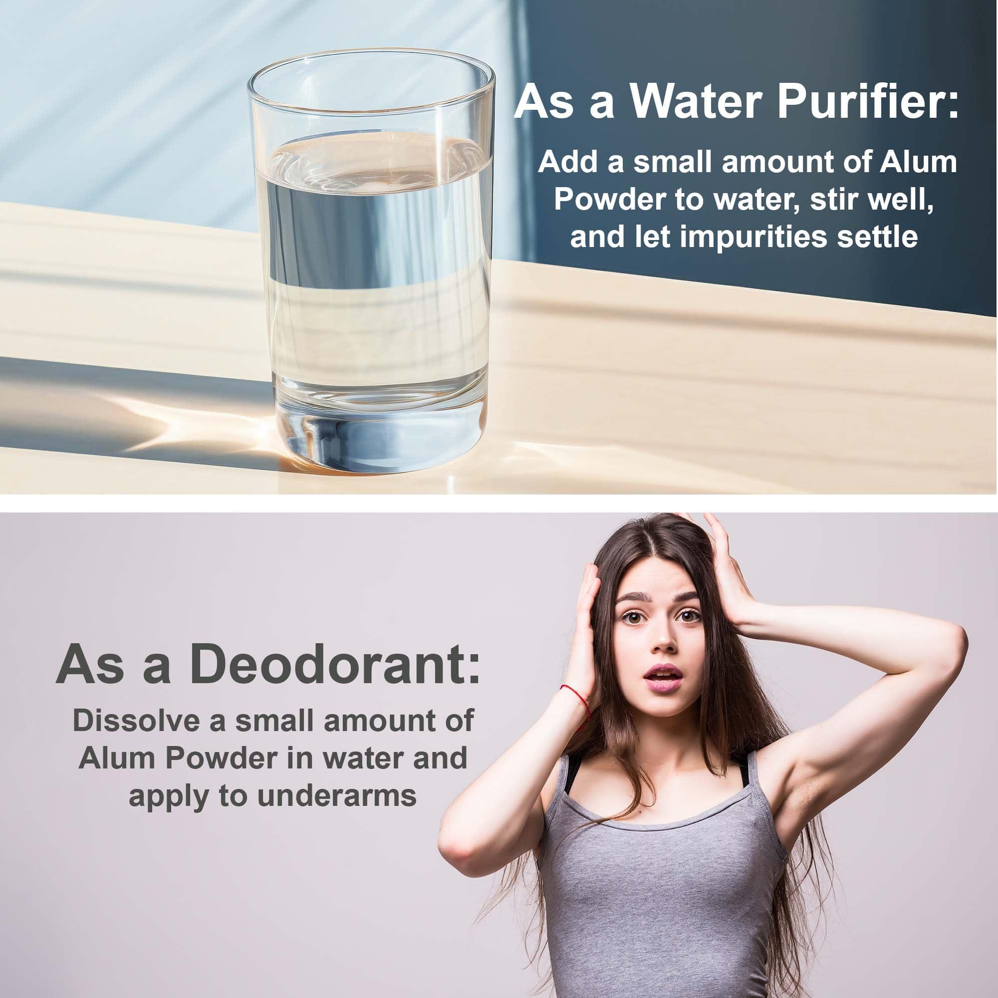 minature Alum Powder by mi nature | Purified Fitkari Alum powder (phitkari) for Skin Care |Water Purify| Pure Alum powder Cruelty Free |Pack of 2 (227g Each)