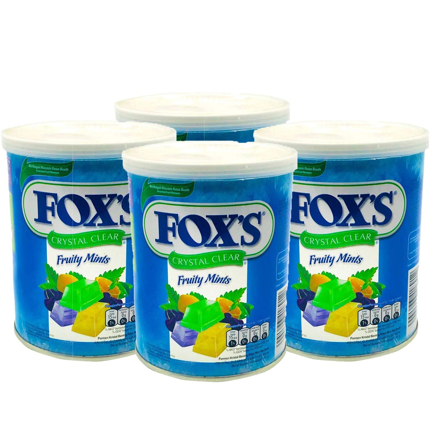 Fox's Fox\'s Crystal Clear Fruity Mints Pack of 4 Jar, 4 x 180 g