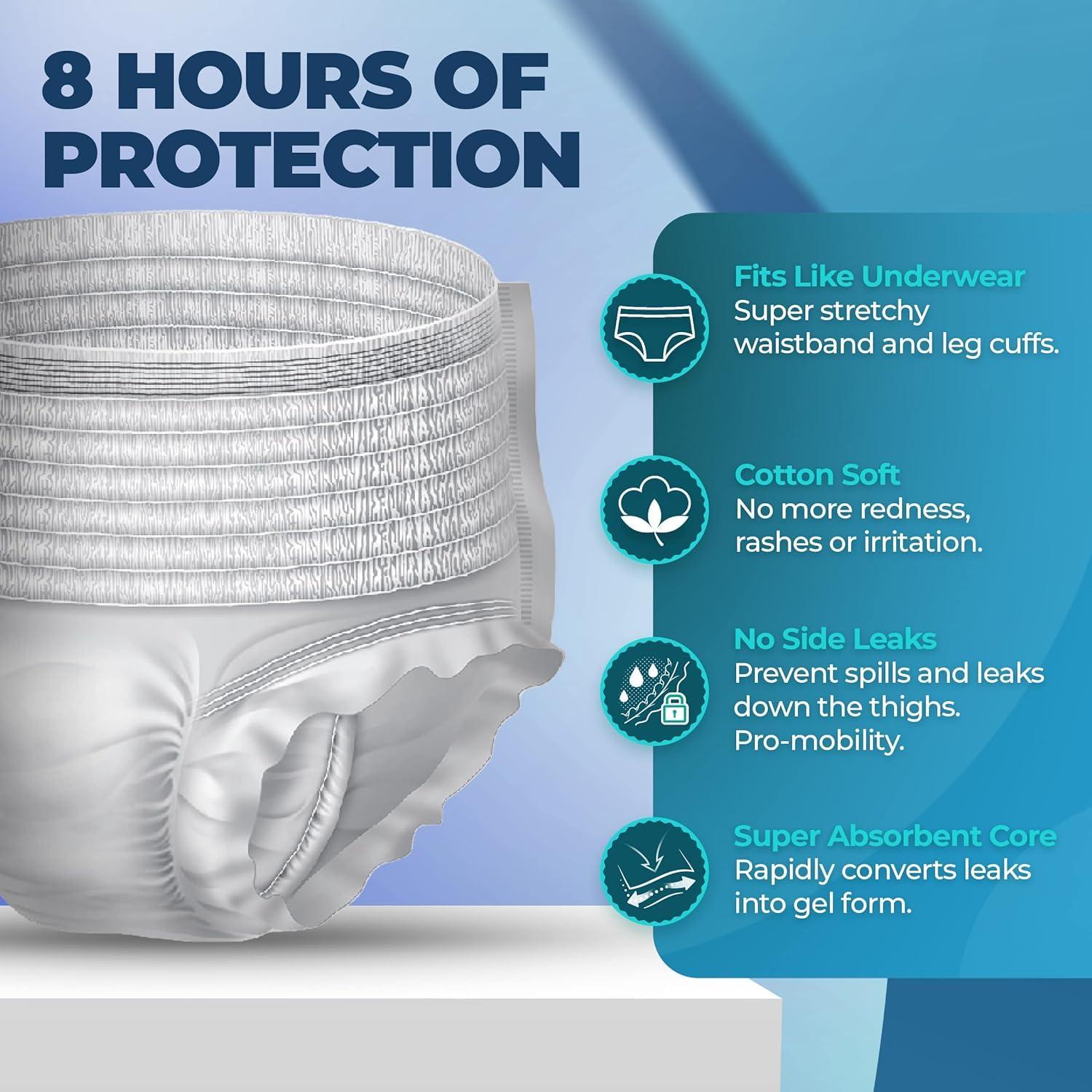 Lifecare Centre Nobel Hygiene B-Fit Diapers Adult Diaper Pull Up Pants Large (10 Pcs/Pack), Size- 32-52 Inches,(Pack of 8)