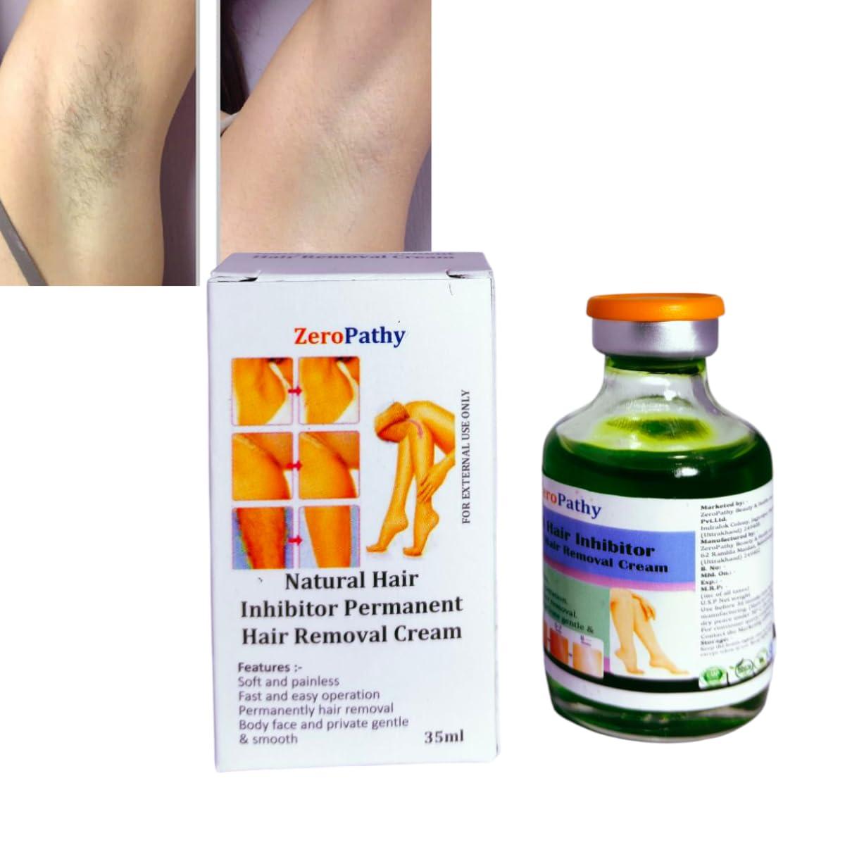 Zero Pathy Painless Permanent Hair Removal gel Painless Hair Growth Removal and Gently Dark Spot Remover Cream 90 DAYS permanently