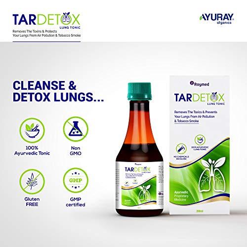 TARDETOX Tardetox Lung Tonic - Pack of 2 | 100% Ayurvedic Lungs Detox Tonic, with Mulethi, Tulsi & Natural Plant Extracts | Removes the toxins and protects your lungs | 200 ml Syrup