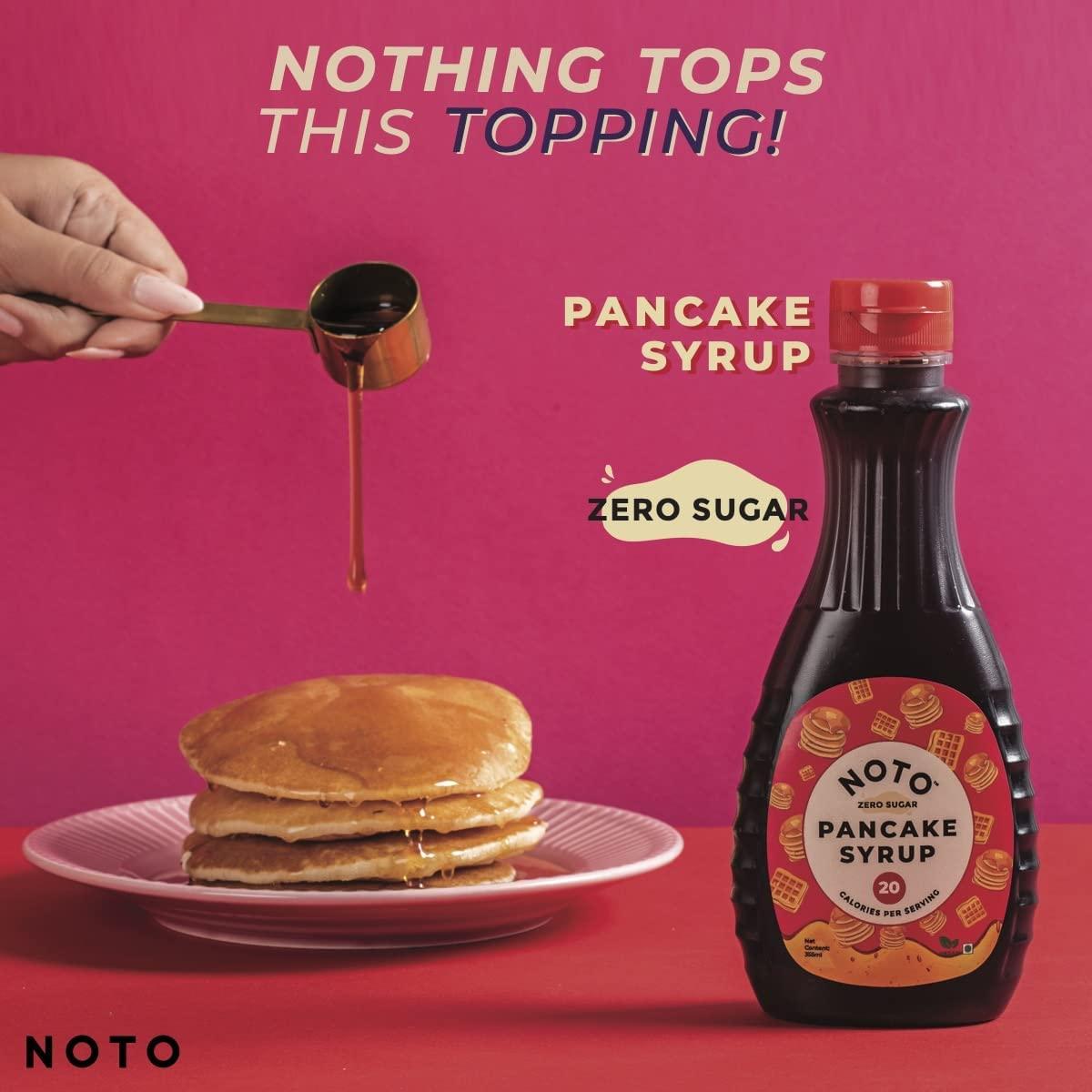 NOTO NOTO Zero Sugar Pancake Syrup, Only 20 Calories, Vegan And Gluten Free, 355Ml, Liquid