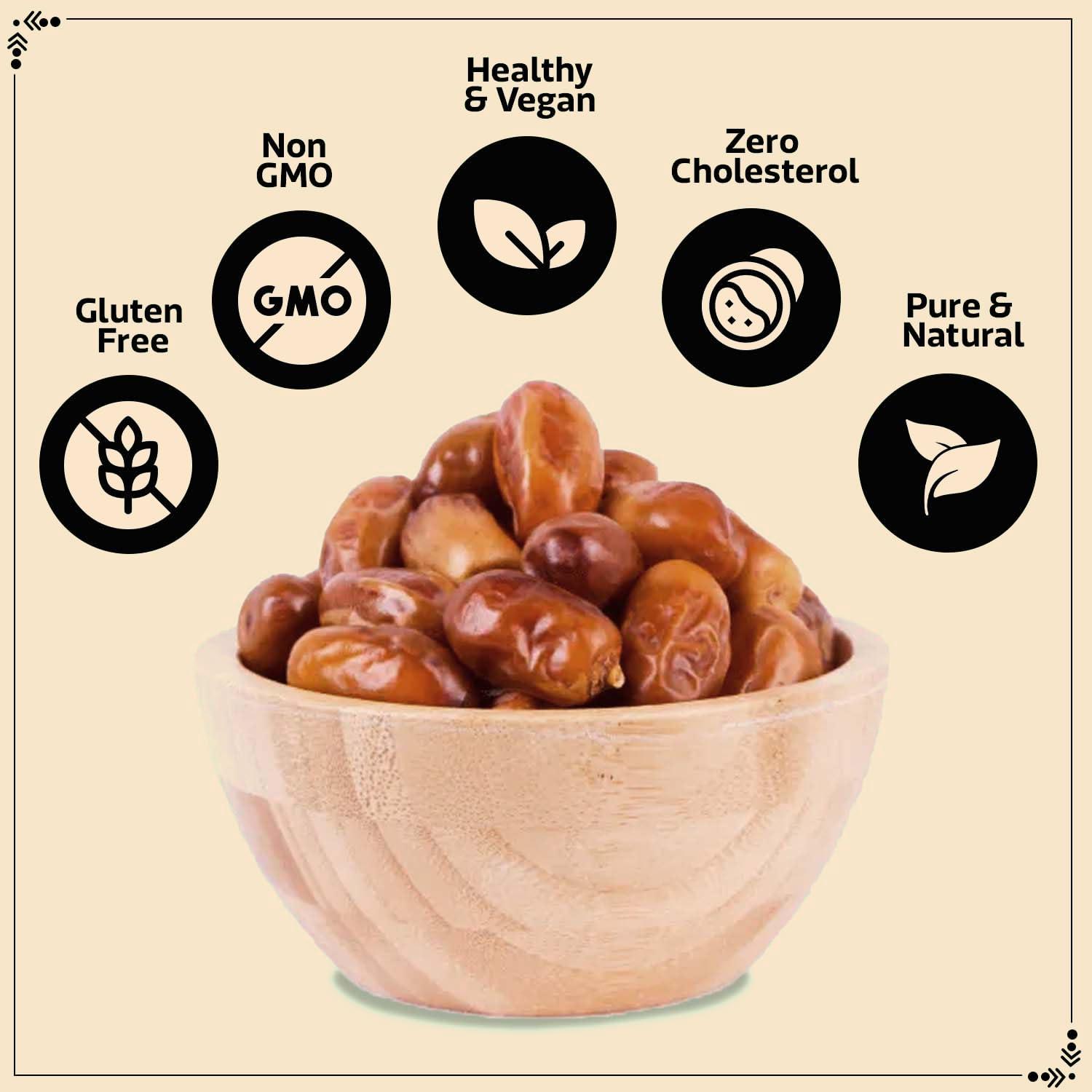 WONDERLAND FOODS (DEVICE) WONDERLAND FOODS (DEVICE) Dry Fruits Zahidi Dates 1Kg (500G X 2) Pouch | Healthy & Nutritious Soft Khajoor | Khajur Rich In Iron, Fibre & Vitamins, Fresh