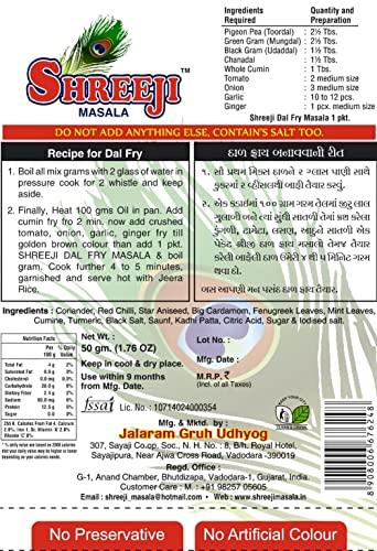 Shreeji Masala Shreeji Masala Dal Fry Masala 50 Gram Each Packet Total Pack of 5 (250Gram)