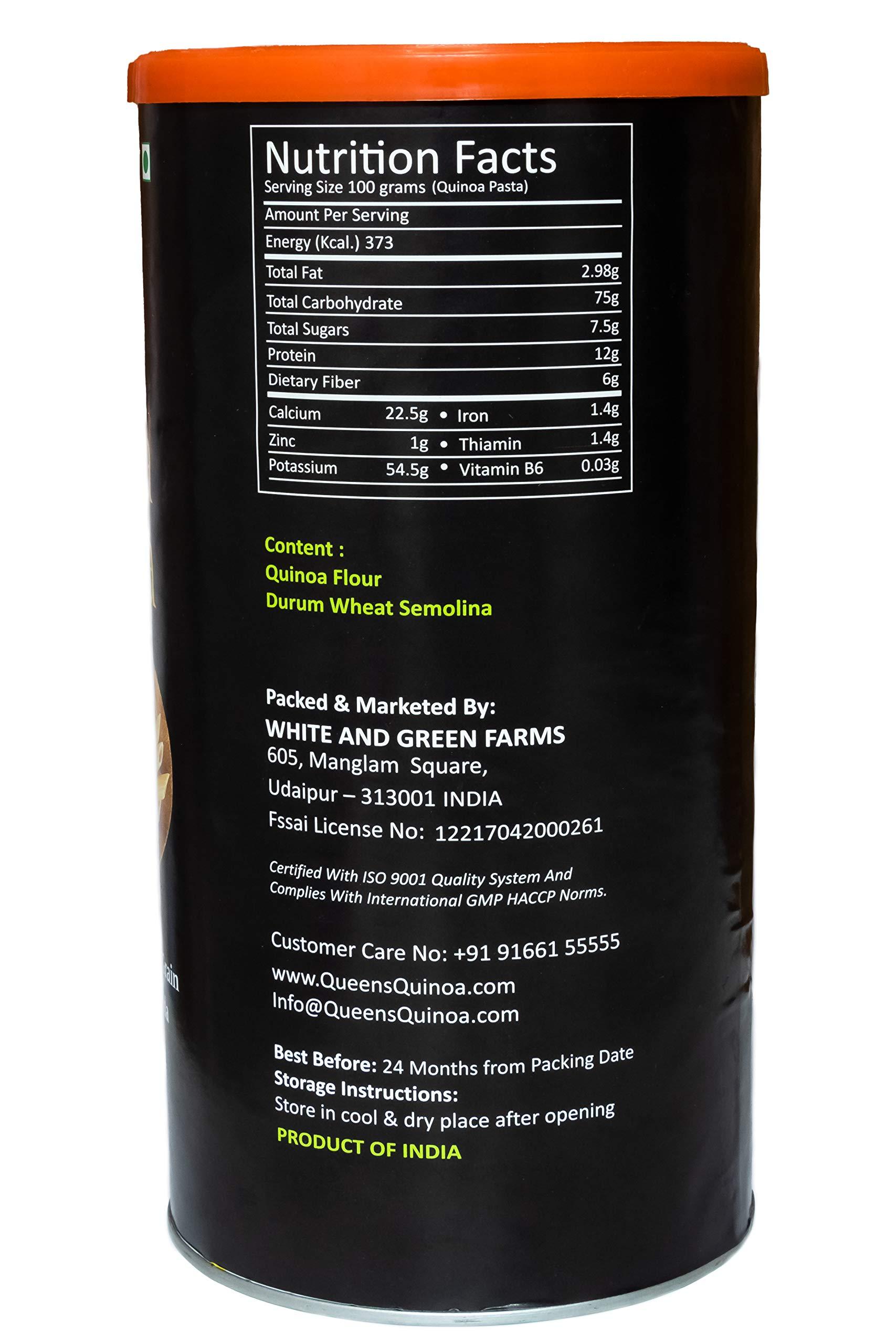 QUEENS QUINOA QUEENS QUINOA/Premium Quinoa Fusilli Pasta - 350g Pack - High Protein, Gluten-Free, Vegan, No Maida, Easy Digestion Healthy Food/Perfect for Healthy Italian Cuisine