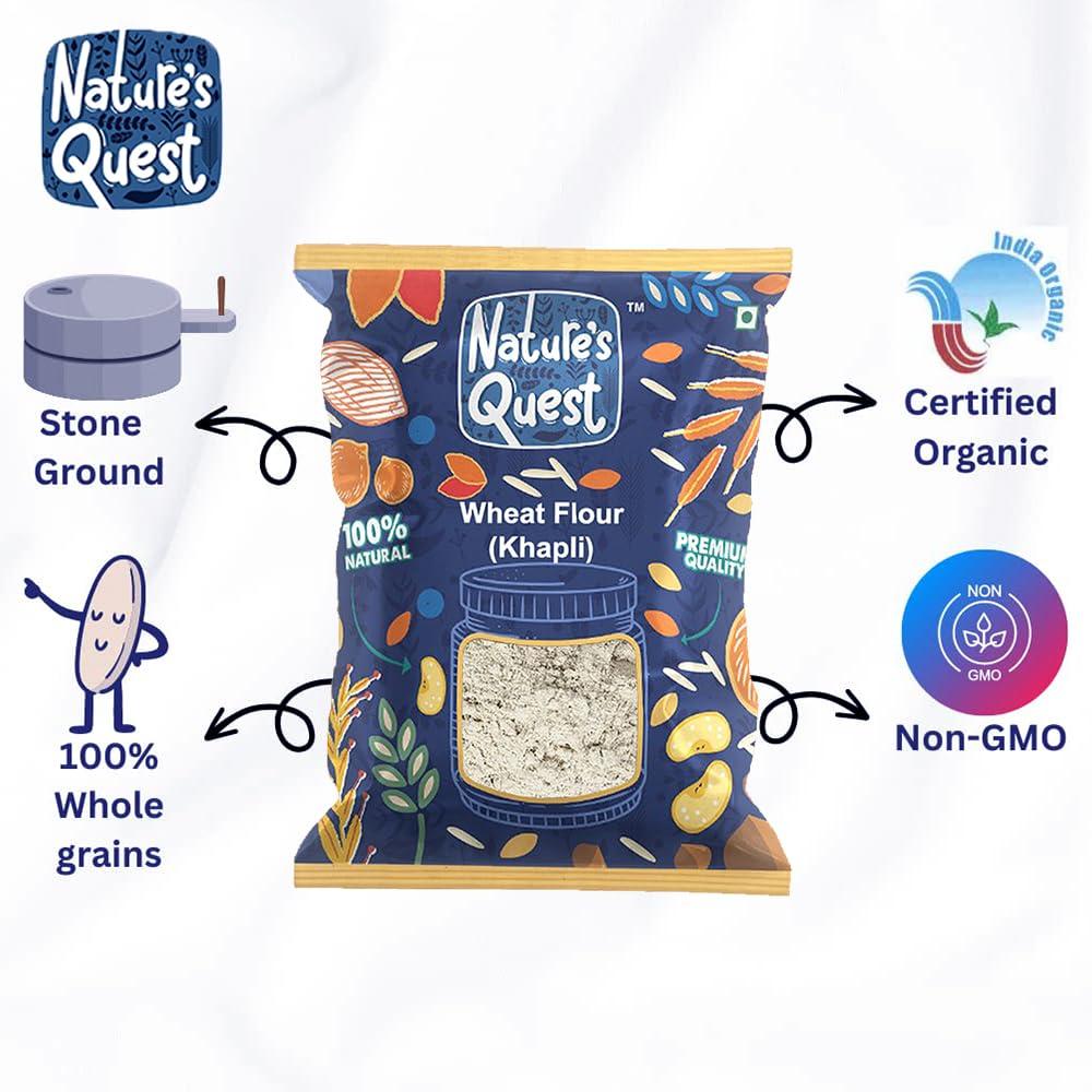 Nature\'s Quest Nature\'s Quest Khapli Wheat Flour | Khapli Gehu atta| Kapli Wheat Flour| Gehu atta | kothumai mavu - 4.5 Kg