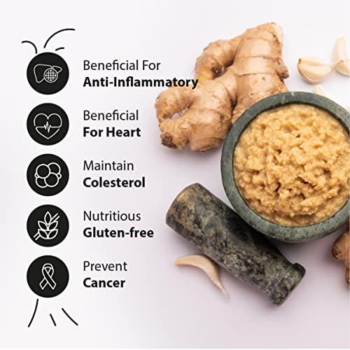 EXOTASTE EXOTASTE Garlic Ginger Mix Paste /Adrak Lahsun Paste For Cooking/Naturally Processed Fresh Garlic & Ginger Paste with No Added Preservatives (Garlic Ginger Mix Paste 400gm)