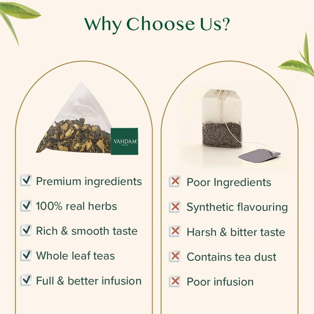 VAHDAM VAHDAM, Detox Kahwa Green Tea- 15 TBs | Real Ingredients (Black Pepper, Tulsi, Ginger, Clove, and Green Tea) |