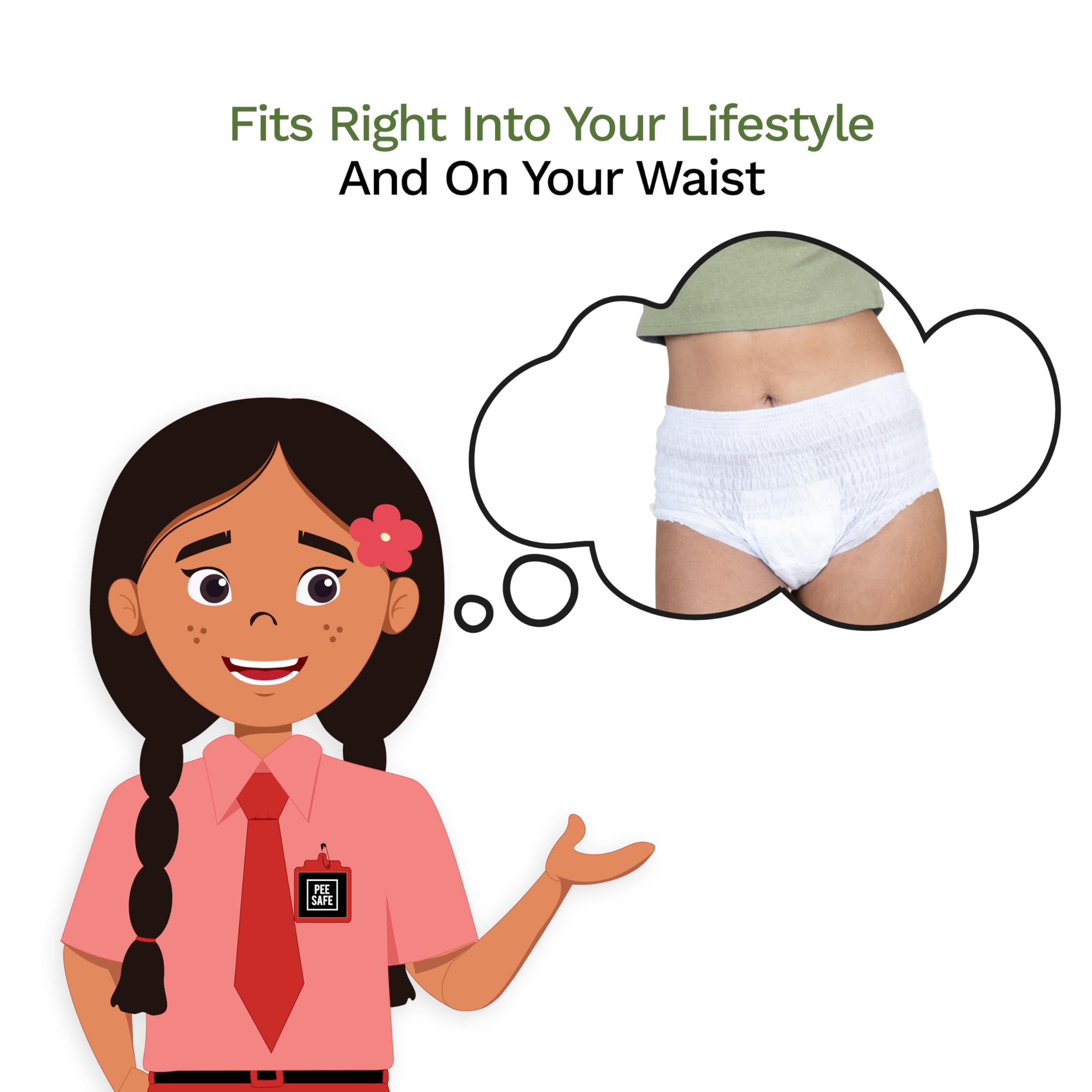 PEESAFE Pee Safe Disposable Period Panties for Women Leak Proof | XL-XXL | Pack of 4 | 360 Protection | Overnight Comfort | Rash & Toxin Free | No Leakage | Seamless Fit | Period Panty for Heavy Flow White