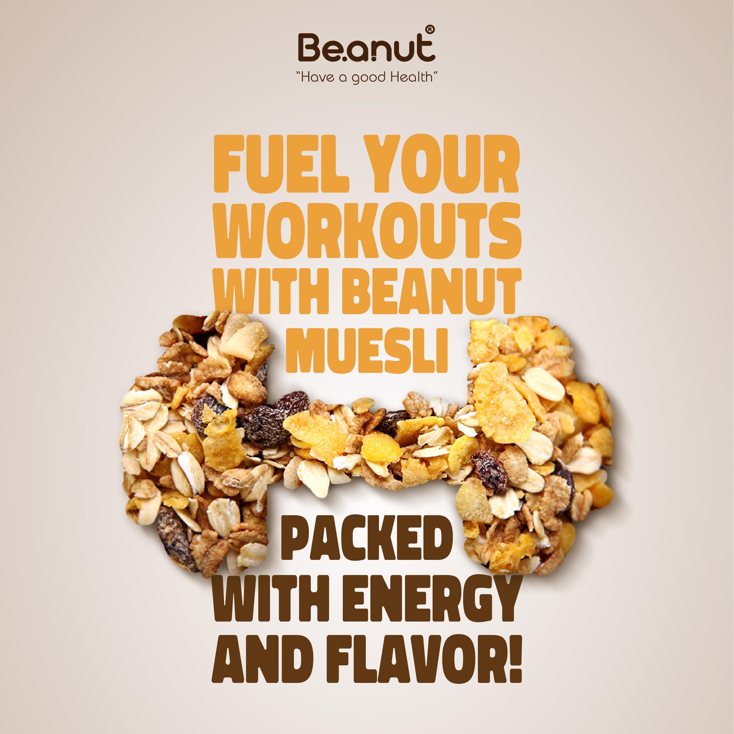 Beanut Beanut Chocolate Muesli with Millet 400g | Power Breakfast | Protein Snack | High Fiber Food | Breakfast Cereal | Source of Protein & Fibre, Multigrain Breakfast