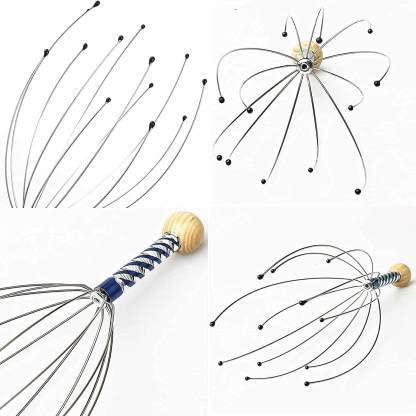 B S NATURAL Hand Held Scalp Head Massager for Stress Relief 1Pc