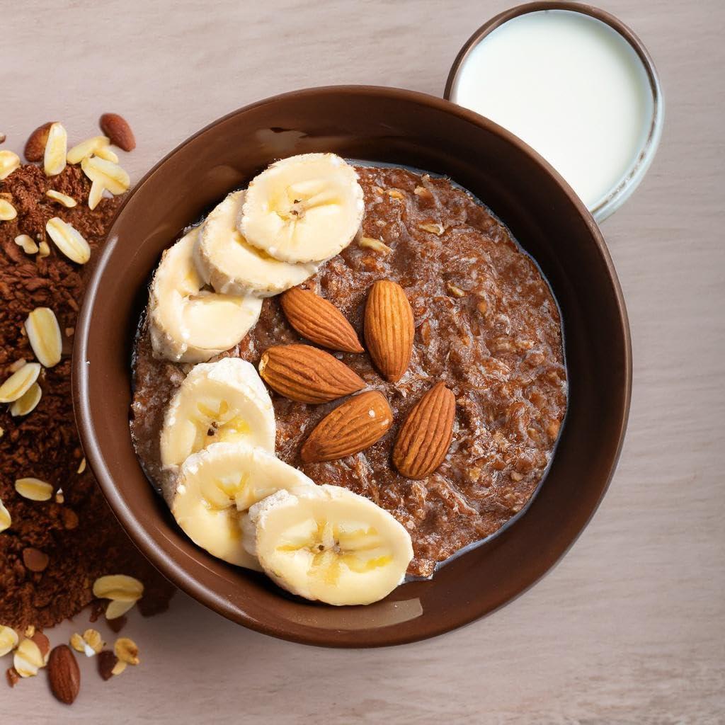 NUTS\'MOR NUTS\'MOR Cocoa & Almonds Protein Oats Oats, Almonds, Seeds,Cocoa | High Protein & Fibre | No Processed Sugar & Preservatives | Vegan | Healthy Snack & Breakfast Cereal