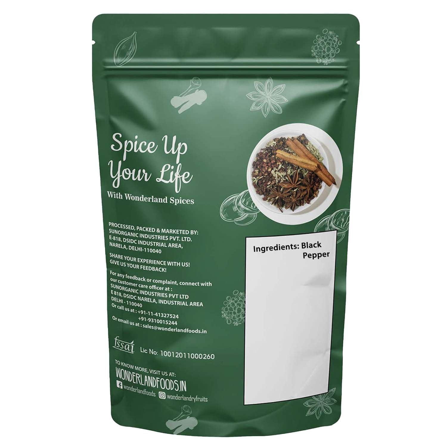 WONDERLAND FOODS (DEVICE) WONDERLAND FOODS Whole Spices Black Pepper Kali Mirch (250g)